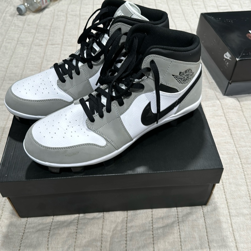 Jordan Baseball Cleats Size 13.  Gray, Black, and White.  With the box.